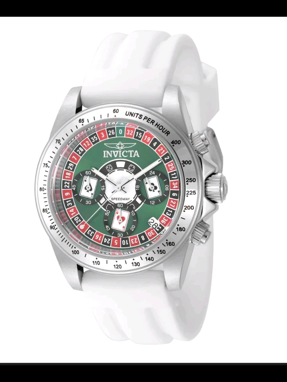Invicta Speedway Montecarlo CASINO Men's Watch  39.5mm White 50493 Quartz NEW